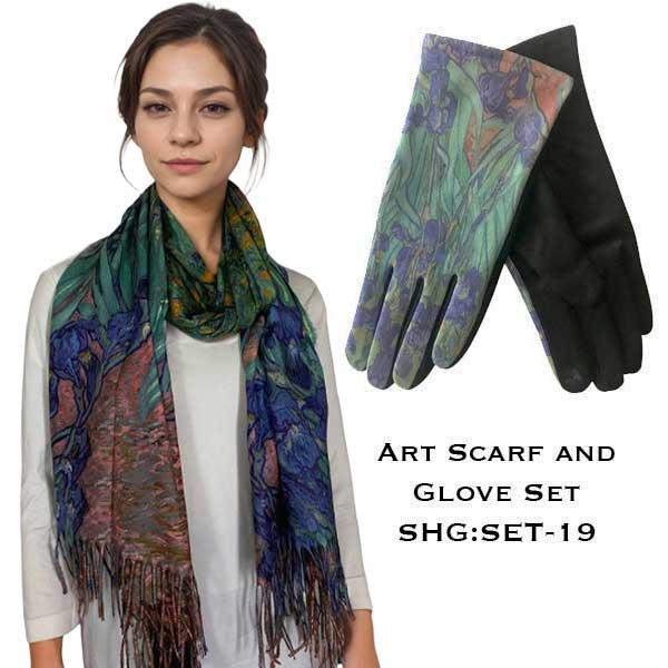 wholesale 3746 - Art Design Scarf and Glove Sets 3746 - 19<br>
Art Scarf and Glove Set - 