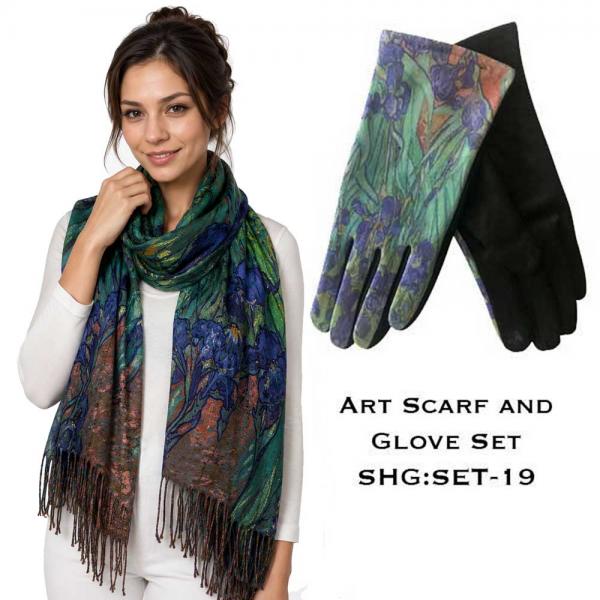wholesale 3746 - Art Design Scarf and Glove Sets #019<br>
Art Scarf and Glove Set - 