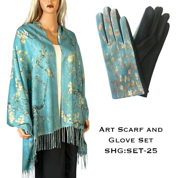 Wholesale 3746 - Art Scarf and Glove Sets 3746 - 25<br>
Art Scarf and Glove Set - 