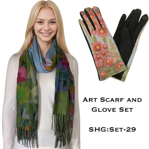wholesale 3746 - Art Design Scarf and Glove Sets 3746 - 29<br>
Art Scarf and Glove Set - 