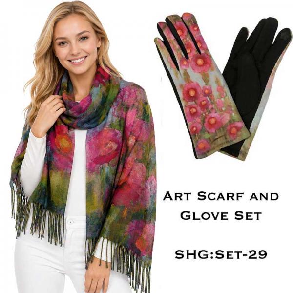 wholesale 3746 - Art Design Scarf and Glove Sets 3746 - 29<br>
Art Scarf and Glove Set - 