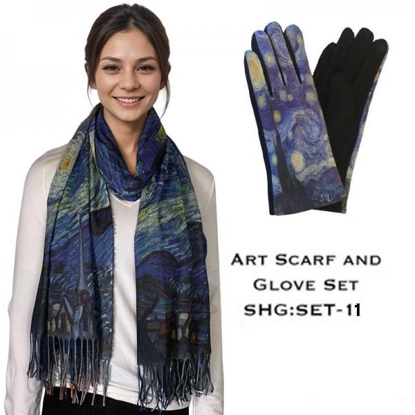 wholesale 3746 - Art Design Scarf and Glove Sets 3746 - 11<br>
Art Scarf and Glove Set - 