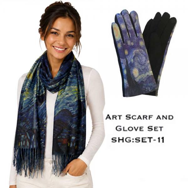 wholesale 3746 - Art Design Scarf and Glove Sets #011<br>
Art Scarf and Glove Set - 