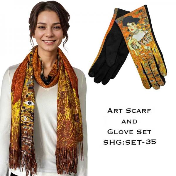 wholesale 3746 - Art Design Scarf and Glove Sets 3746 - 35<br>
Art Scarf and Glove Set - 