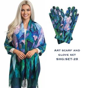 3746 - Art Design Scarf and Glove Sets 3746 - 28<br>
Art Scarf and Glove Set - 