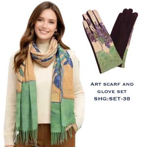 3746 - Art Design Scarf and Glove Sets 3746 - 38<br>
Art Scarf and Glove Set - 