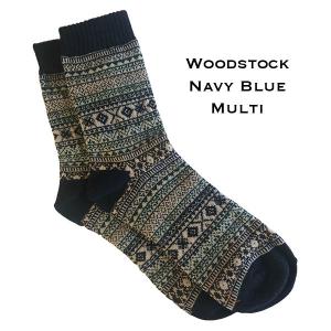 Wholesale  3748 - Woodstock Navy Blue Multi<br>
Fits Women's Size 6-10<br> 18% wool, 45% cotton, 37% polyester MB - 
