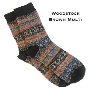3748 - Crew Socks 3748 - Woodstock Brown Multi<br>
Fits Women's Size 6-10<br> 18% wool, 45% cotton, 37% polyester - 