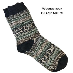 3748 - Crew Socks 3748 - Woodstock Black Multi<br>
Fits Women's Size 6-10<br> 18% wool, 45% cotton, 37% polyester - 