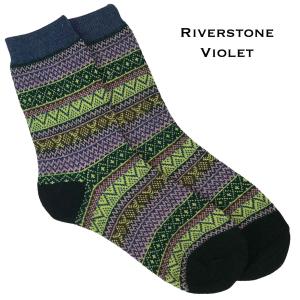 3748 - Crew Socks Riverstone Violet Multi - Woman's 6-10