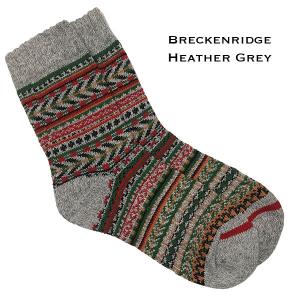 3748 - Crew Socks 3748 - Breckenridge Heather Grey Multi <br>
Fits Women's Size 6-10<br> 18% wool, 45% cotton, 37% polyester - 