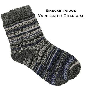 3748 - Crew Socks 3748 - Breckenridge Variegated Charcoal Multi<br>
Fits Women's Size 6-10<br> 18% wool, 45% cotton, 37% polyester - 