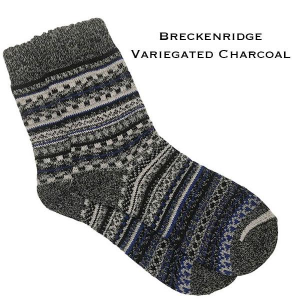 wholesale 3748 - Crew Socks Breckenridge Variegated Charcoal Multi MB - Woman's 6-10