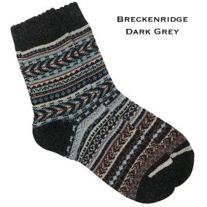 3748 - Crew Socks 3748 - Breckenridge Dark Grey Multi<br>
Fits Women's Size 6-10<br> 18% wool, 45% cotton, 37% polyester - 