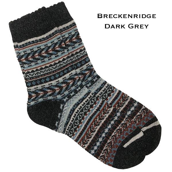 wholesale 3748 - Crew Socks Breckenridge Dark Grey Multi - Woman's 6-10
