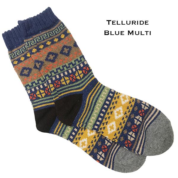wholesale 3748 - Crew Socks Telluride Blue Multi MB - Woman's 6-10