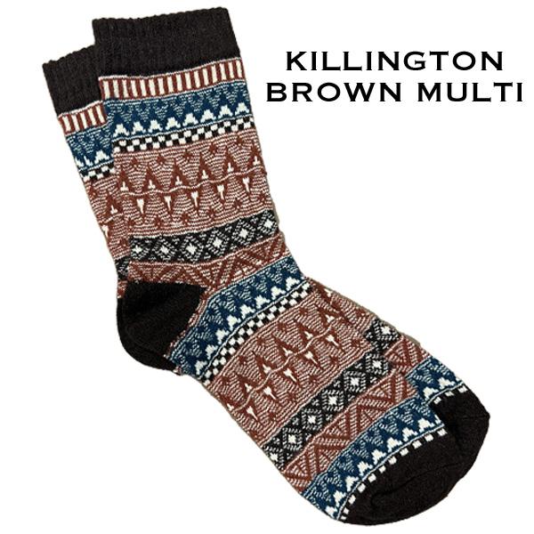 wholesale 3748 - Crew Socks Killington Brown Multi MB - Woman's 6-10