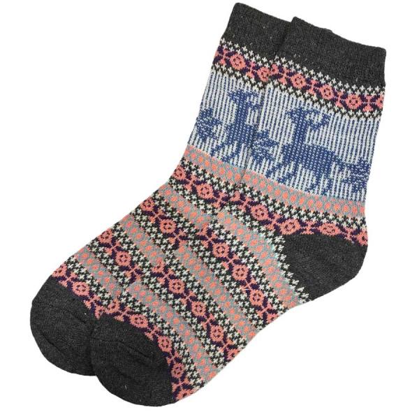 3748 - Crew Socks Reindeer Silhouette 04 MB - Woman's 6-10