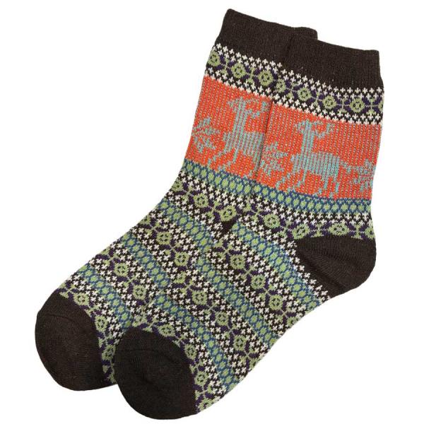 3748 - Crew Socks Reindeer Silhouette 05 MB - Woman's 6-10