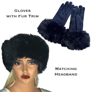 3750 - Fur Headbands with Matching Gloves 3750 - 15<br>Navy/Dark Blue
Fur Headband with Matching Gloves - 