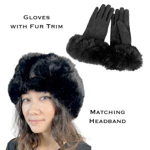 3750 - Fur Headbands with Fur Trim Matching Gloves 3750 - 01<br>
Black
Fur Headband with Matching Gloves - 