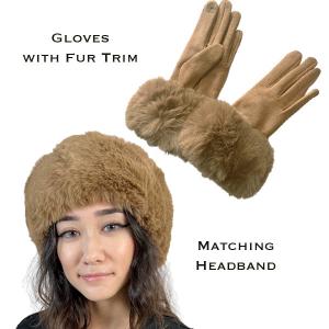 3750 - Fur Headbands with Fur Trim Matching Gloves 3750 - 05<br>Camel/Tan
Fur Headband with Matching Gloves - 