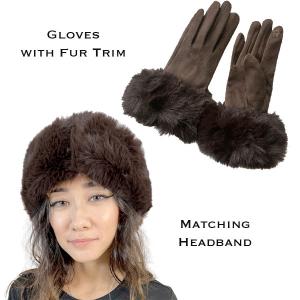 3750 - Fur Headbands with Fur Trim Matching Gloves 3750 - 07<br>Brown
Fur Headband with Matching Gloves - 