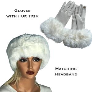 3750 - Fur Headbands with Matching Gloves 3750 - 12<br>Ivory
Fur Headband with Matching Gloves - 