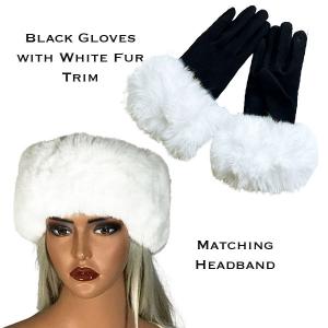 3750 - Fur Headbands with Matching Gloves 3750 - 14<br>Black/White
Fur Headband with Matching Gloves - 