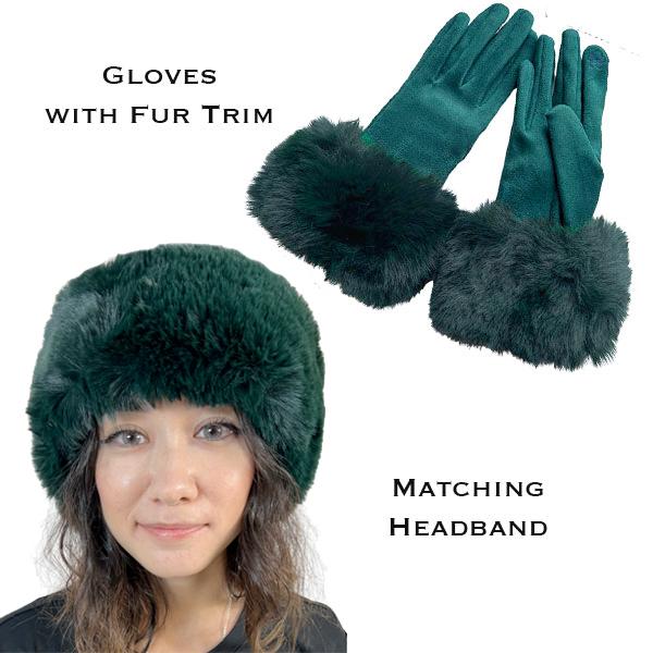 Wholesale 3750 - Fur Headbands with Fur Trim Matching Gloves 3750 - 16<br>Dark Green
Fur Headband with Matching Gloves - 