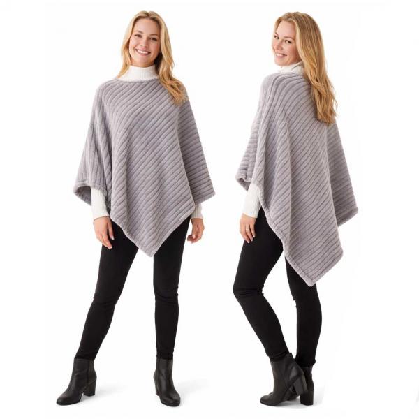 wholesale 1218 - Faux Fur Poncho 1218 - Grey<br>
Faux Fur Poncho - 