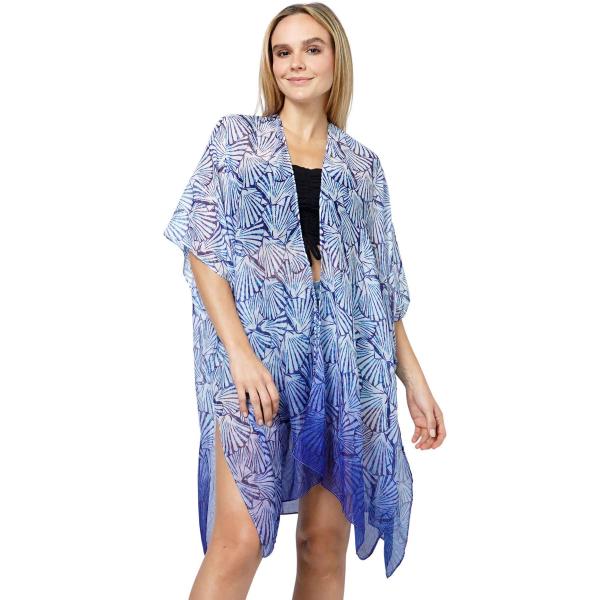 wholesale 3770 - Gauze Cotton Feel Kimonos 5099 - Blue Mix<br>
Shell Print Kimono SAVE FOR PATCHINGTON - 
