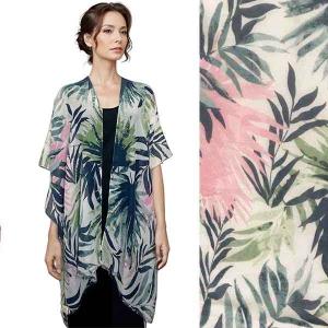 3770 - Gauze Cotton Feel Kimonos 10197 - Multi Color
Tropical Print Kimono - 