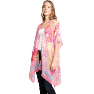 3770 - Gauze Cotton Feel Kimonos 2305 - Pink Abstract<br>
Silky Viscose Ultra Light Kimono*
 - 