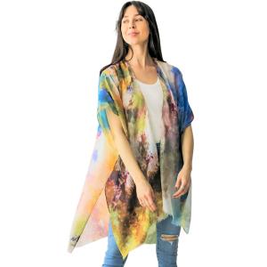 3770 - Gauze Cotton Feel Kimonos 5096 - Yellow Multi<br>
Abstract Floral Print Kimono - 