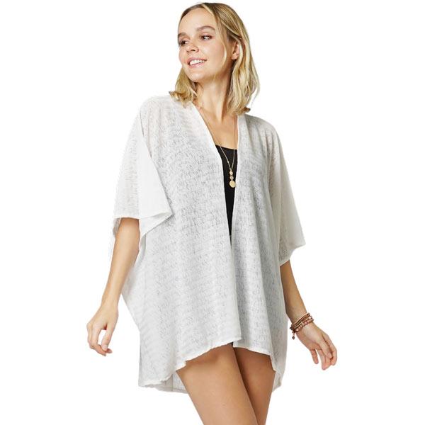 Wholesale 10562 - Drapey Knit Kimonos White - 