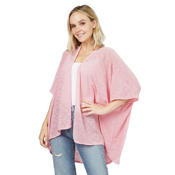 Wholesale 10562 - Drapey Knit Kimonos 10562 - Coral Pink<br>
Drapey Knit Kimono - 