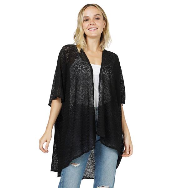 Wholesale 10562 - Drapey Knit Kimonos Black - 