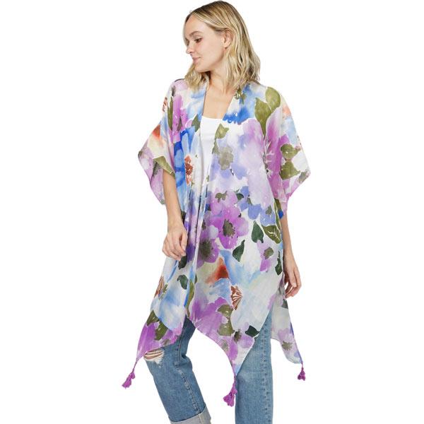 wholesale 10476 - Floral Kimono Lavender Multi - 