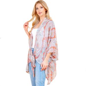Wholesale  4243 - #02<br>
Tie Front Kimono
 - 