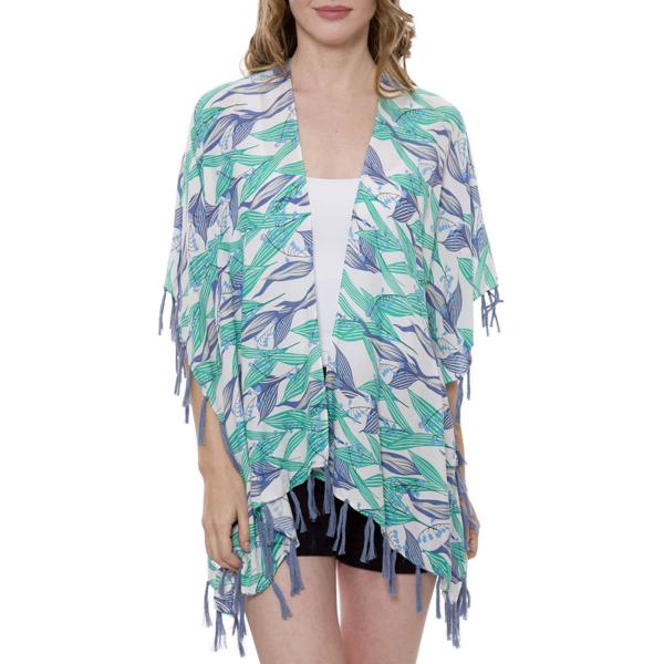 Wholesale 3783 Assorted Lightweight Kimonos 1371 - Mint<br>
Tasseled Kimono - 