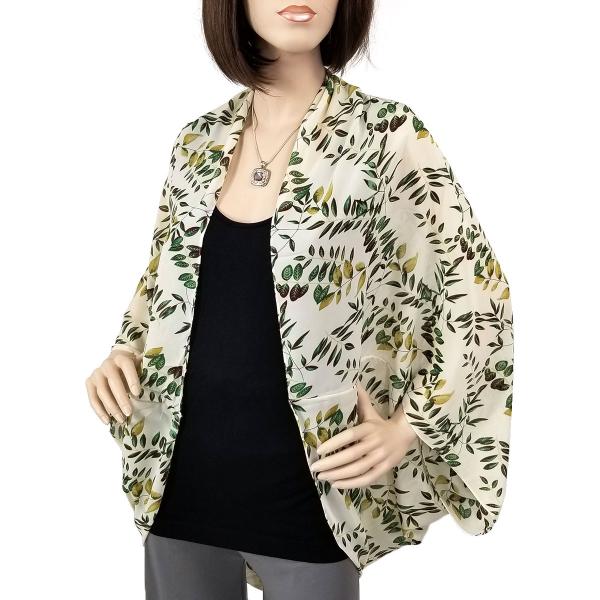 Wholesale Assorted Lightweight Kimonos 8926 Botanical Print - Off White<br>
Cocoon Style - 