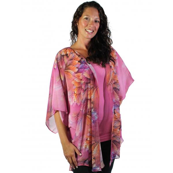 Wholesale 3783 Assorted Lightweight Kimonos P27 - Pink<br>
Chiffon Kimono - 