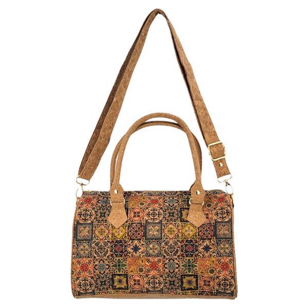 Wholesale 3785 - Natural Cork Handbags 2079 - Mosaic Floral Design - 