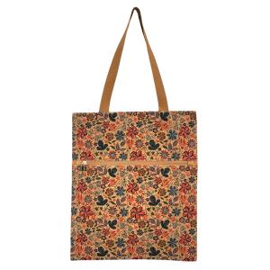 3785 - Natural Cork Handbags 2099 - Floral Print Design<br>
Cork Tote  - 