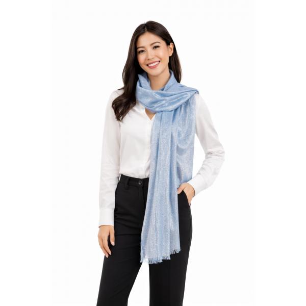 Wholesale 4247 - Metallic Scarves 4247 - Light Blue    (MB) - 