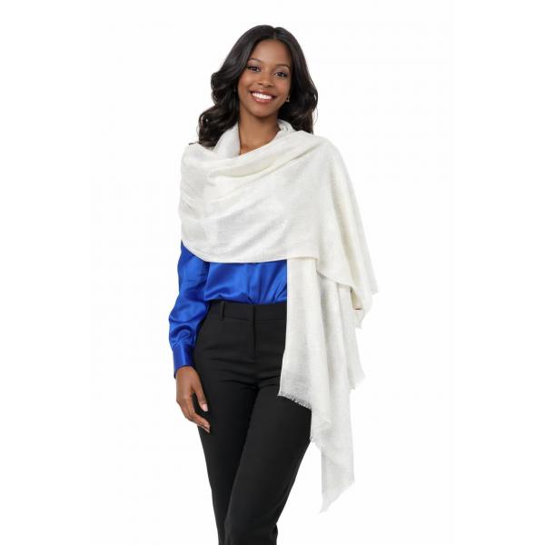 Wholesale 4247 - Metallic Scarves 4247 - Platinum White     - 