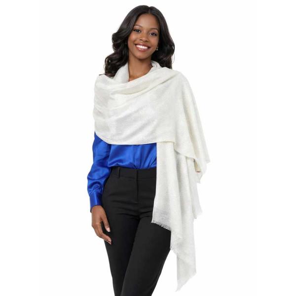 wholesale 4247 - Metallic Scarves 4247 - Platinum White     - 