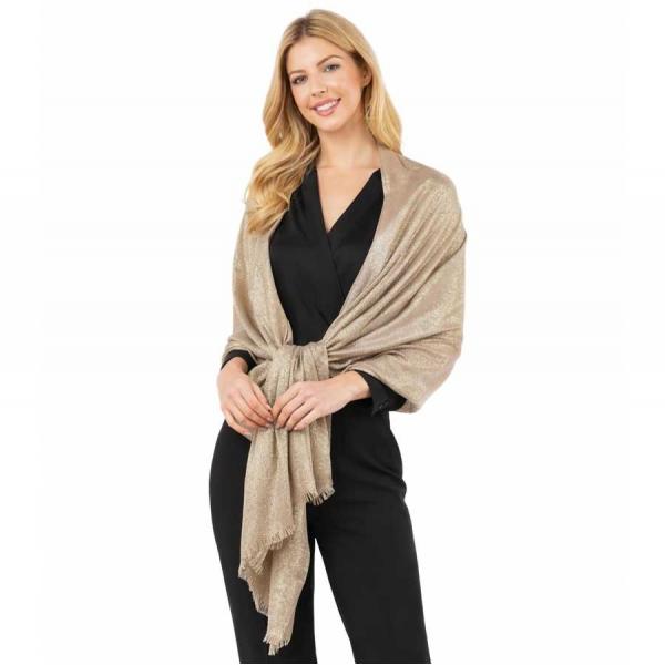 wholesale 4247 - Metallic Scarves 4247 - Light Gold    - 