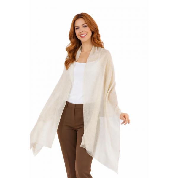 Wholesale 4247 - Metallic Scarves 4247 - Ivory  (MB) - 